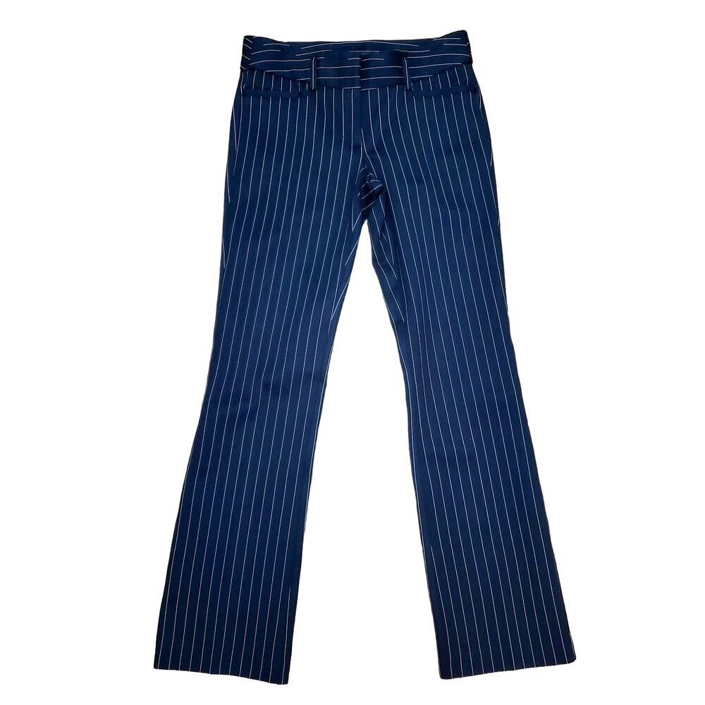Amanda + Chelsea Blue Pinstripe Straight Leg Mid Rise Stretch Dress Pants 2P